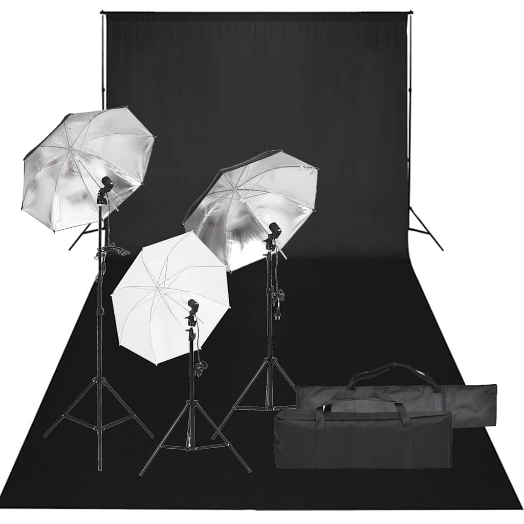 JUNG Vida Fotostudio-Set mit Beleuchtung und Hintergrund