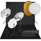 JUNG Vida Fotostudio-Set mit Beleuchtung, Hintergrund und Reflektor