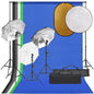 JUNG Vida Fotostudio-Set mit Beleuchtung, Hintergrund und Reflektor