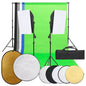 JUNG Vida Fotostudio-Set mit Beleuchtung, Hintergrund und Reflektor