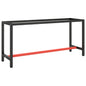 JUNG Vida Werkbankgestell Mattschwarz und Mattrot 170x50x79 cm Metall