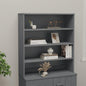 JUNG Vida Highboard-Oberteil HAMAR Dunkelgrau 90x30x100 cm Massivholz