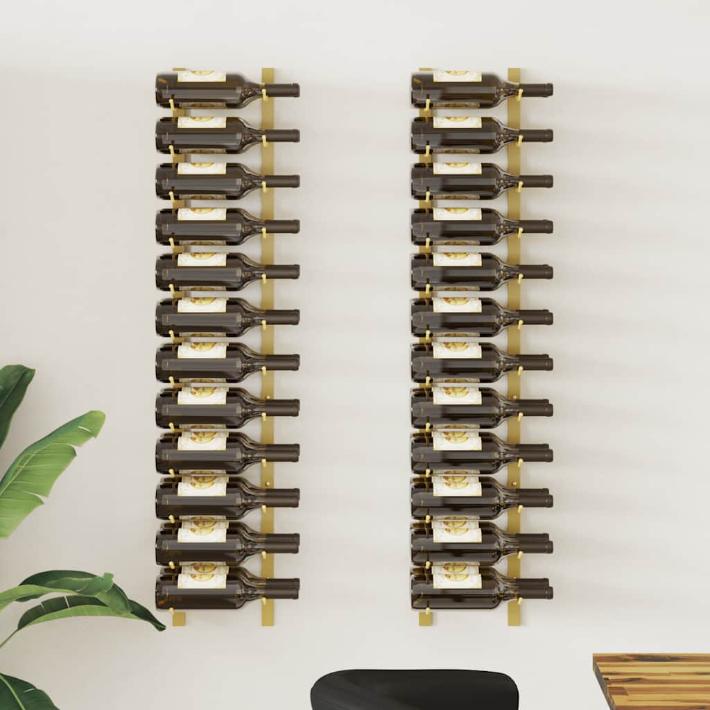 JUNG Vida Wand-Weinregal für 24 Flaschen 2 Stk. Golden Eisen