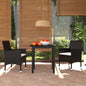 JUNG Vida 3-tlg. Garten-Essgruppe mit Kissen Poly Rattan Schwarz