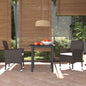 JUNG Vida 3-tlg. Garten-Essgruppe mit Kissen Poly Rattan Braun