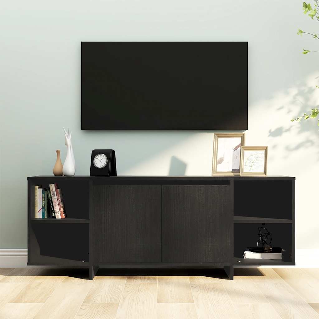 JUNG Vida TV-Schrank Schwarz 130x35x50 cm Holzwerkstoff