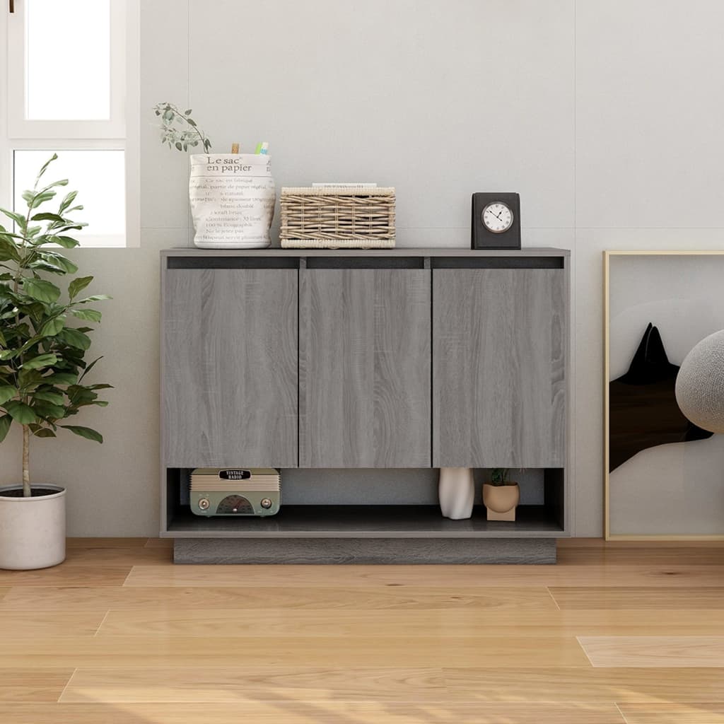 JUNG Vida Sideboard Grau Sonoma 97x31x75 cm Holzwerkstoff
