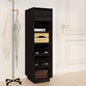 JUNG Vida Schuhregal Schwarz 30x34x105 cm Massivholz Kiefer