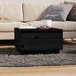JUNG Vida Couchtisch Schwarz 55x56x32 cm Massivholz Kiefer