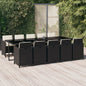 JUNG Vida 11-tlg. Garten-Essgruppe mit Kissen Poly Rattan Schwarz