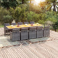 JUNG Vida 11-tlg. Garten-Essgruppe mit Auflagen Poly Rattan Grau