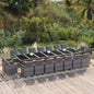 JUNG Vida 19-tlg. Garten-Essgruppe mit Kissen Poly Rattan Grau