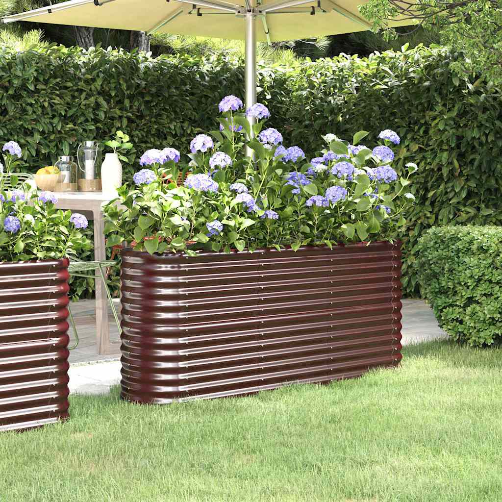 JUNG Vida Hochbeet Verzinkter Stahl 152x40x68 cm Braun