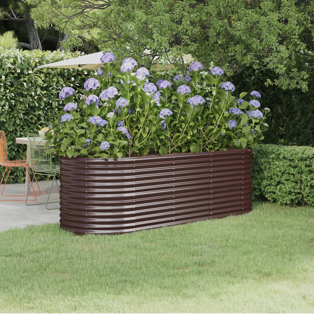 JUNG Vida Hochbeet Verzinkter Stahl 224x80x68 cm Braun