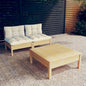 JUNG Vida 3-tlg. Garten-Lounge-Set mit Creme Kissen Kiefernholz