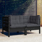 JUNG Vida 2-Sitzer-Gartensofa mit Anthrazit Kissen Massivholz Kiefer