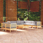 JUNG Vida 10-tlg. Garten-Lounge-Set mit Grauen Kissen Massivholz Kiefer