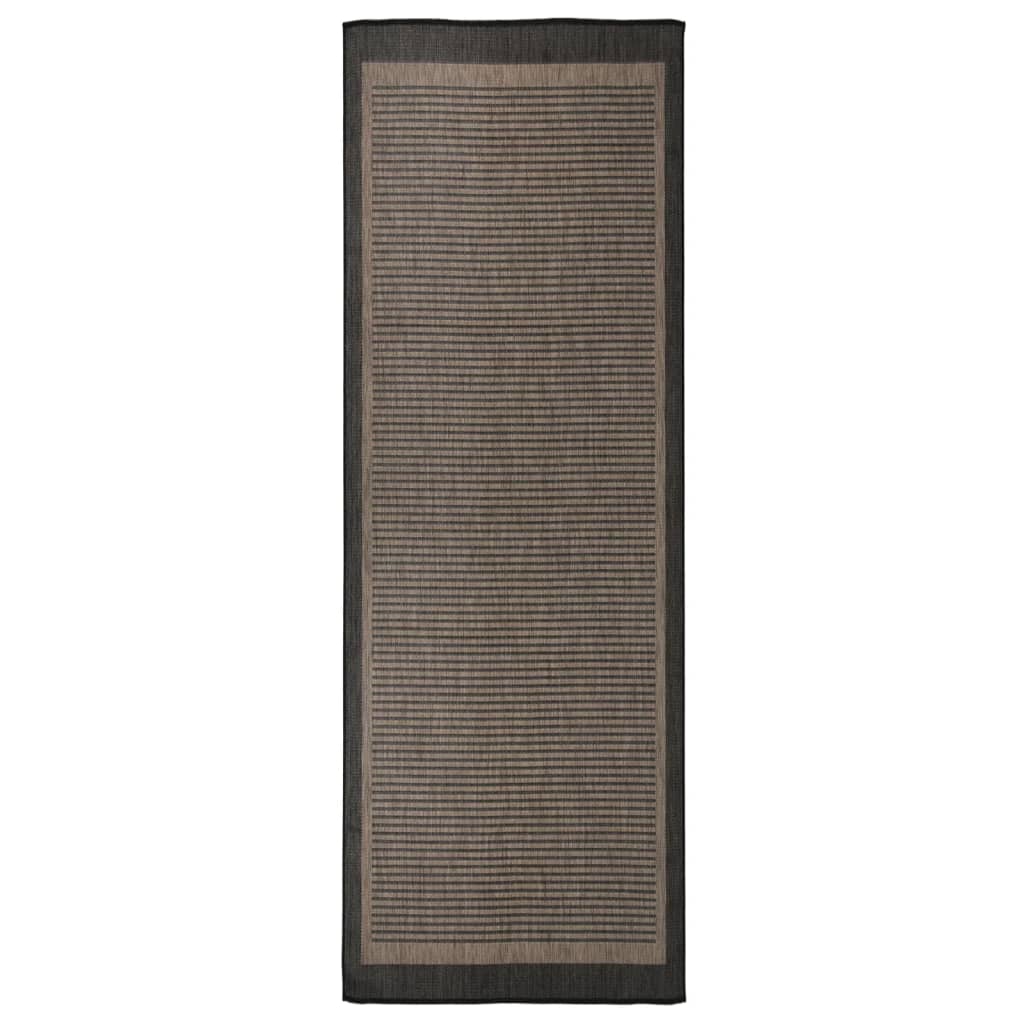 JUNG Vida Outdoor-Teppich Flachgewebe 80x250 cm Dunkelbraun