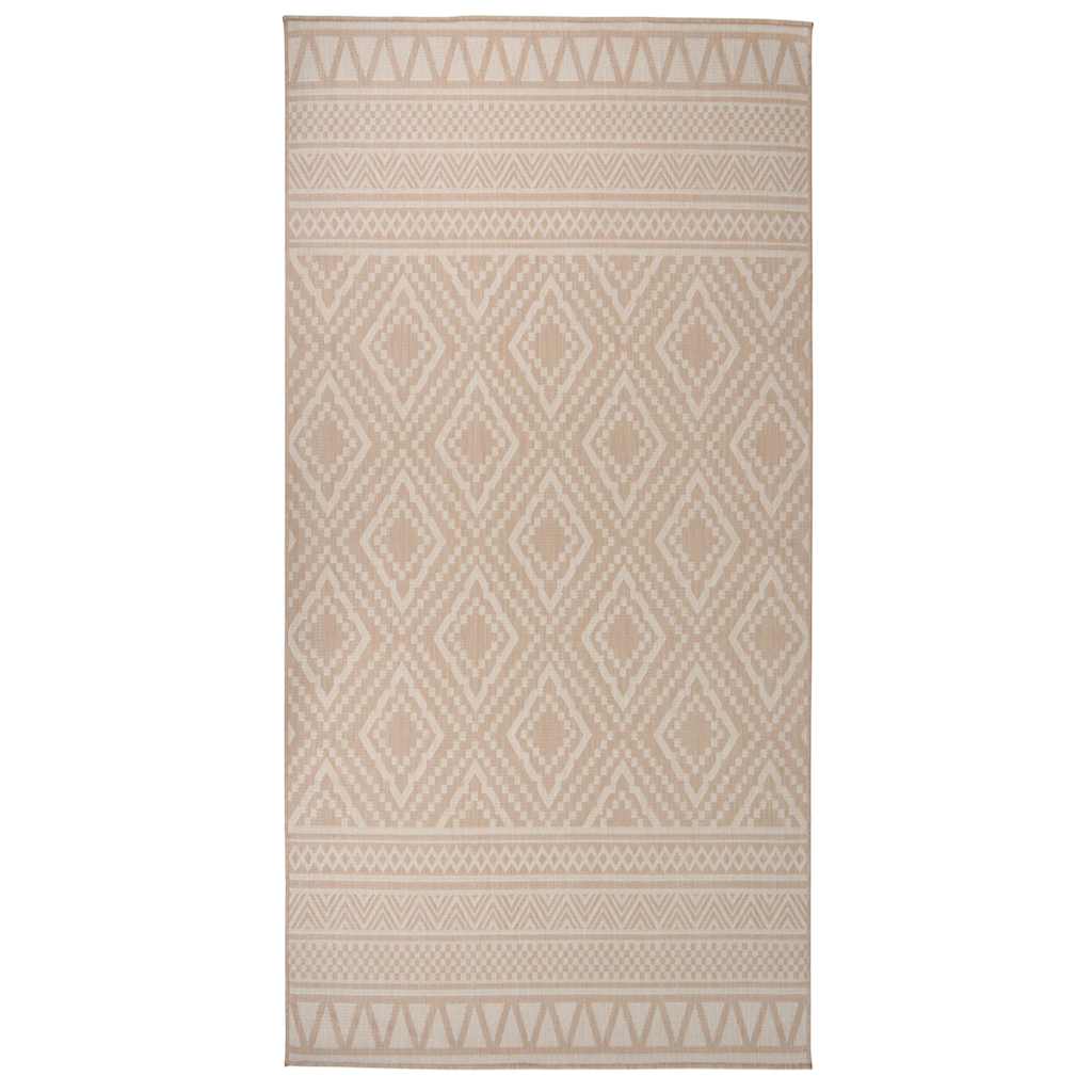 JUNG Vida Outdoor-Teppich Flachgewebe 100x200 cm Braun Gestreift