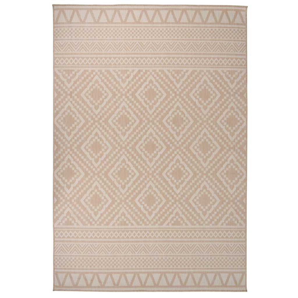 JUNG Vida Outdoor-Teppich Flachgewebe 160x230 cm Braun Gestreift