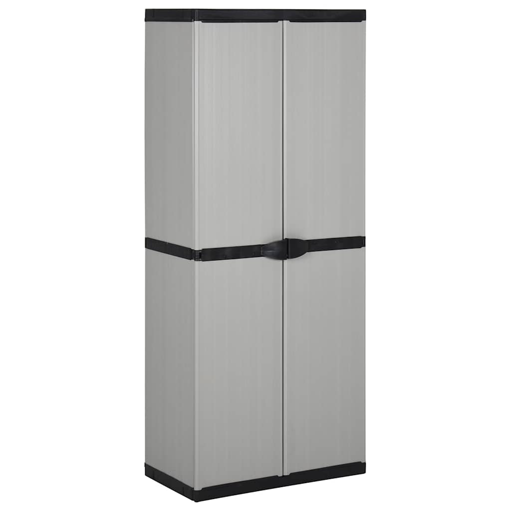 JUNG Vida Garten-Lagerschrank mit 3 Böden Grau & Schwarz 68x40x168 cm