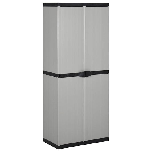 JUNG Vida Garten-Lagerschrank mit 3 Böden Grau & Schwarz 68x40x168 cm