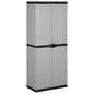 JUNG Vida Garten-Lagerschrank mit 3 Böden Grau & Schwarz 68x40x168 cm