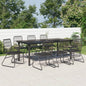 JUNG Vida 9-tlg. Garten-Essgruppe Schwarz PVC Rattan