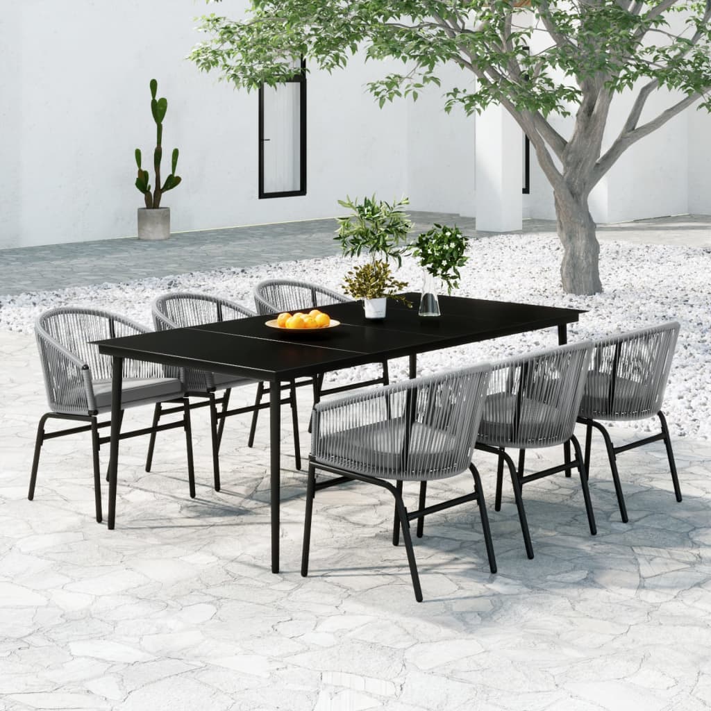 JUNG Vida 7-tlg. Garten-Essgruppe Grau