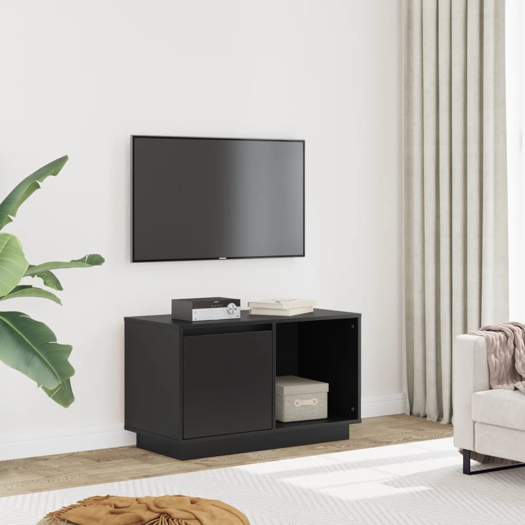 JUNG Vida TV-Schrank Schwarz 74x35x44 cm Massivholz Kiefer