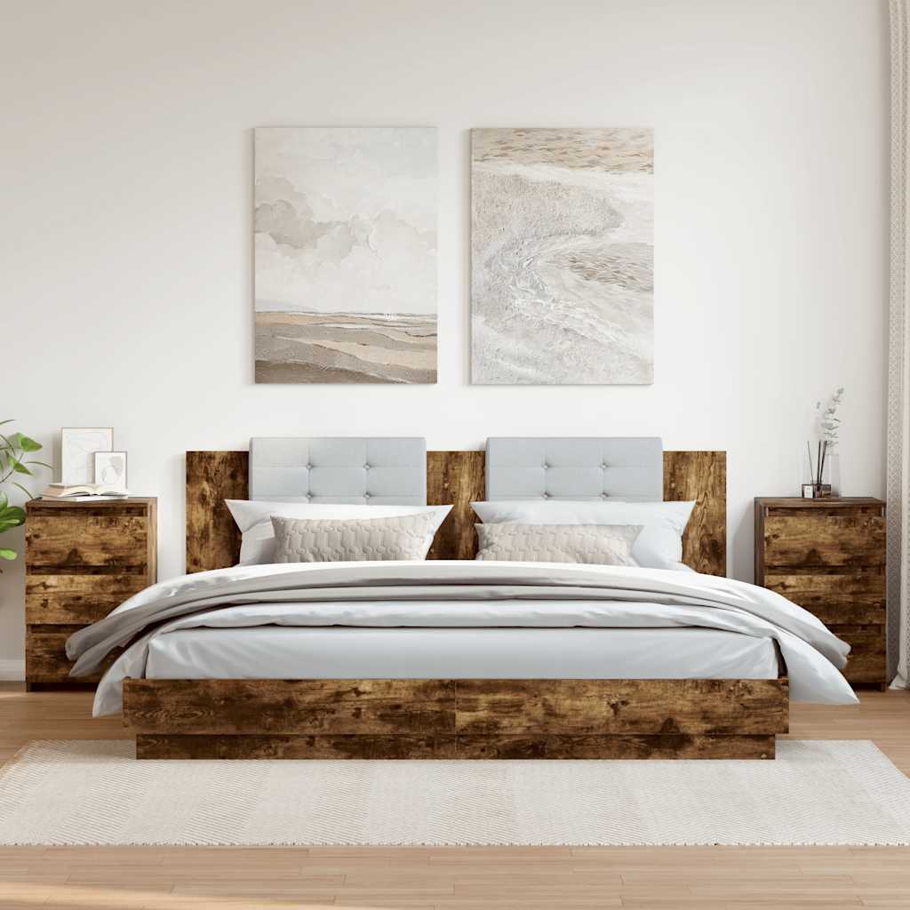 JUNG Vida Nachttische 2 Stk. Räuchereiche 40x35x62,5 cm Holzwerkstoff