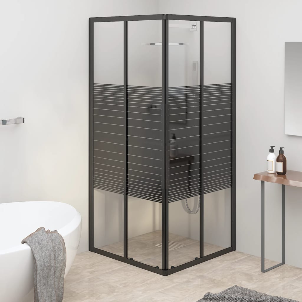 JUNG Vida Duschkabine mit Streifen ESG 80x80x180 cm Schwarz