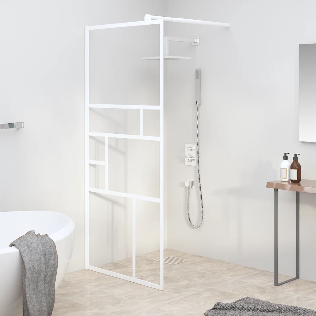 JUNG Vida Duschwand für Walk-In Dusche 90x195 cm ESG-Glas Weiß