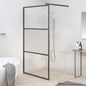 JUNG Vida Duschwand für Walk-In Dusche 100x195cm ESG Halbmattiert Schwarz