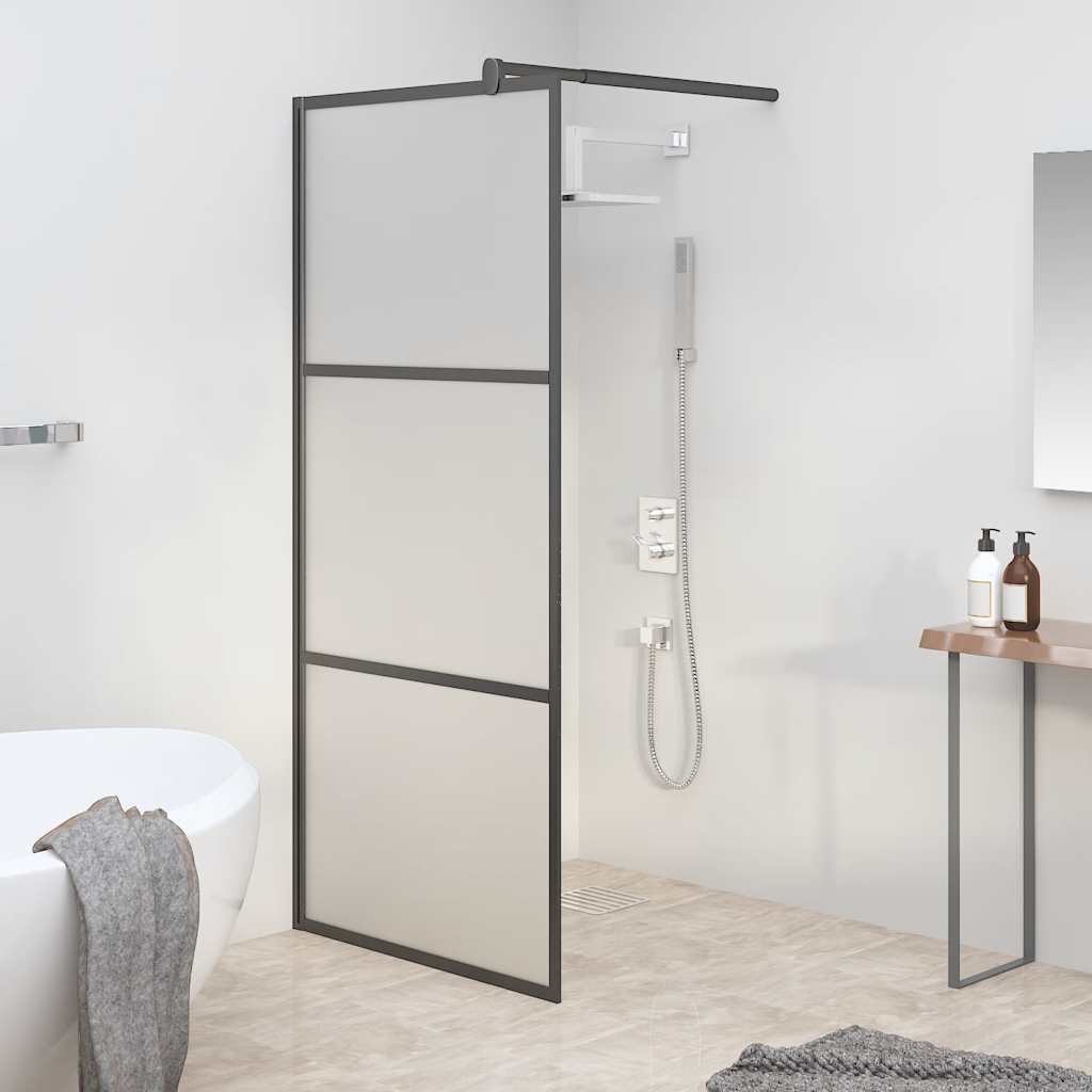 JUNG Vida Duschwand für Walk-In Dusche 80x195 cm ESG Mattiert Schwarz