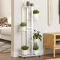 JUNG Vida Blumenständer 5-Etagen mit Rollen 44x23x100 cm Weiß Eisen