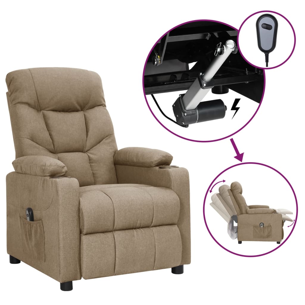 JUNG Vida Relaxsessel Elektrisch Taupe Stoff