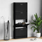 JUNG Vida Schuhschrank Schwarz 59x17x150 cm Holzwerkstoff