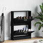 JUNG Vida Schuhschrank Schwarz 59x17x81 cm Holzwerkstoff