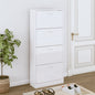 JUNG Vida Schuhschrank Hochglanz-Weiß 63x24x147 cm Holzwerkstoff