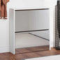 JUNG Vida Schuhschrank mit Spiegel 2 Fächer Hochglanz-Weiß 63x17x67 cm