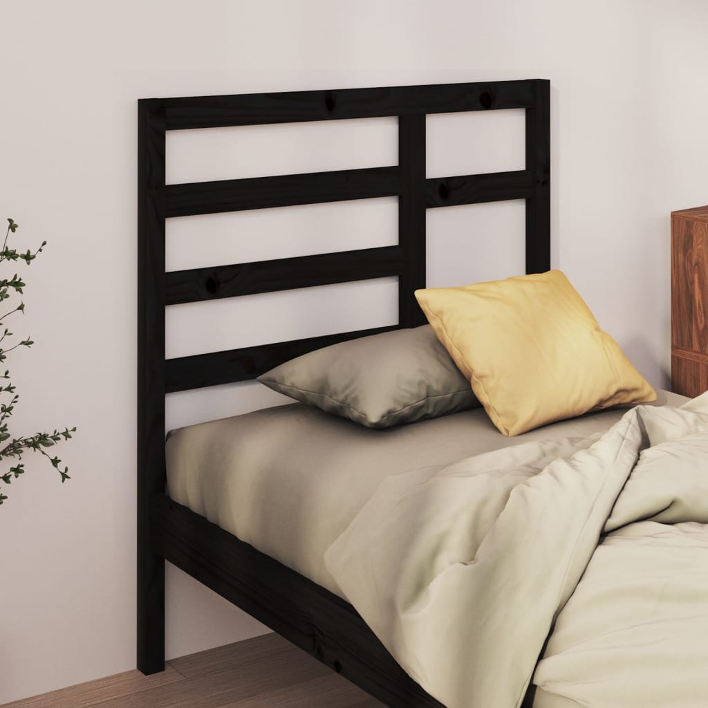 JUNG Vida Bett-Kopfteil Schwarz 106x4x104 cm Massivholz Kiefer