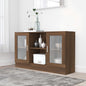 JUNG Vida Vitrinenschrank Braun Eichen-Optik 120x30,5x70 cm Holzwerkstoff