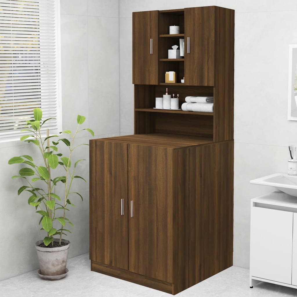 JUNG Vida Waschmaschinenschrank Braun Eichen-Optik 70,5x25,5x90 cm