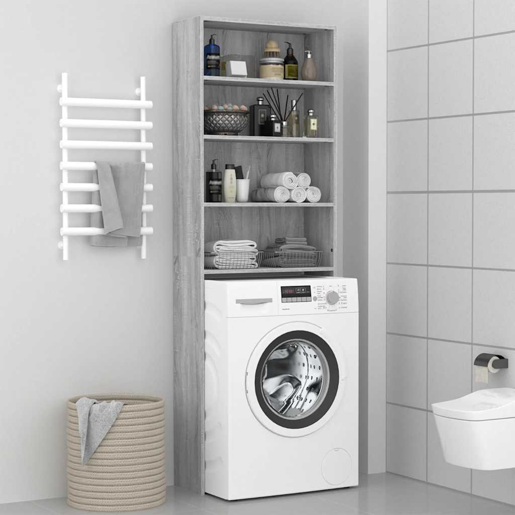 JUNG Vida Waschmaschinenschrank Grau Sonoma 64x24x190 cm