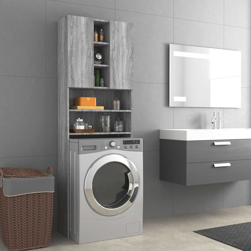 JUNG Vida Waschmaschinenschrank Grau Sonoma 64x25,5x190 cm