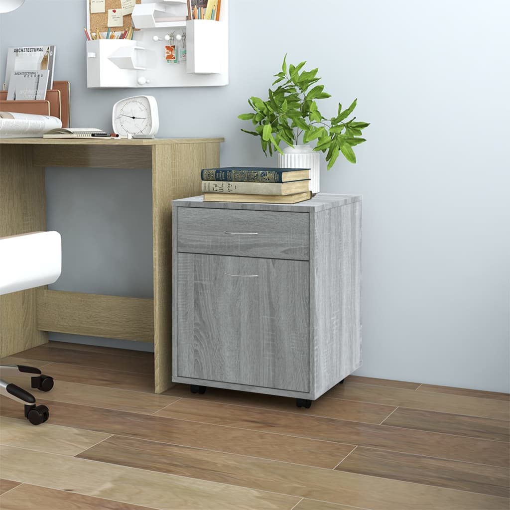 JUNG Vida Rollschrank Grau Sonoma 45x38x54 cm Holzwerkstoff