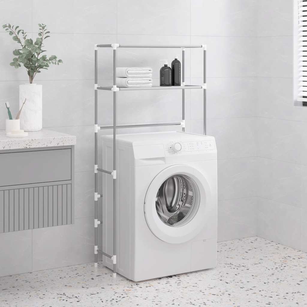 JUNG Vida Waschmaschinenregal 2 Ablagen Grau 69x28x143 cm Eisen