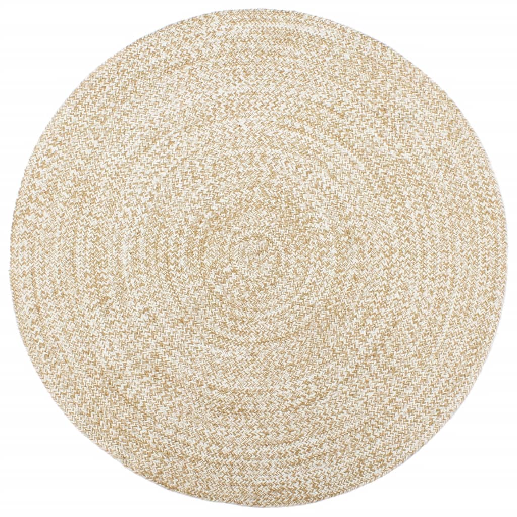 JUNG Vida Teppich Handgefertigt Jute Weiß und Braun 240 cm