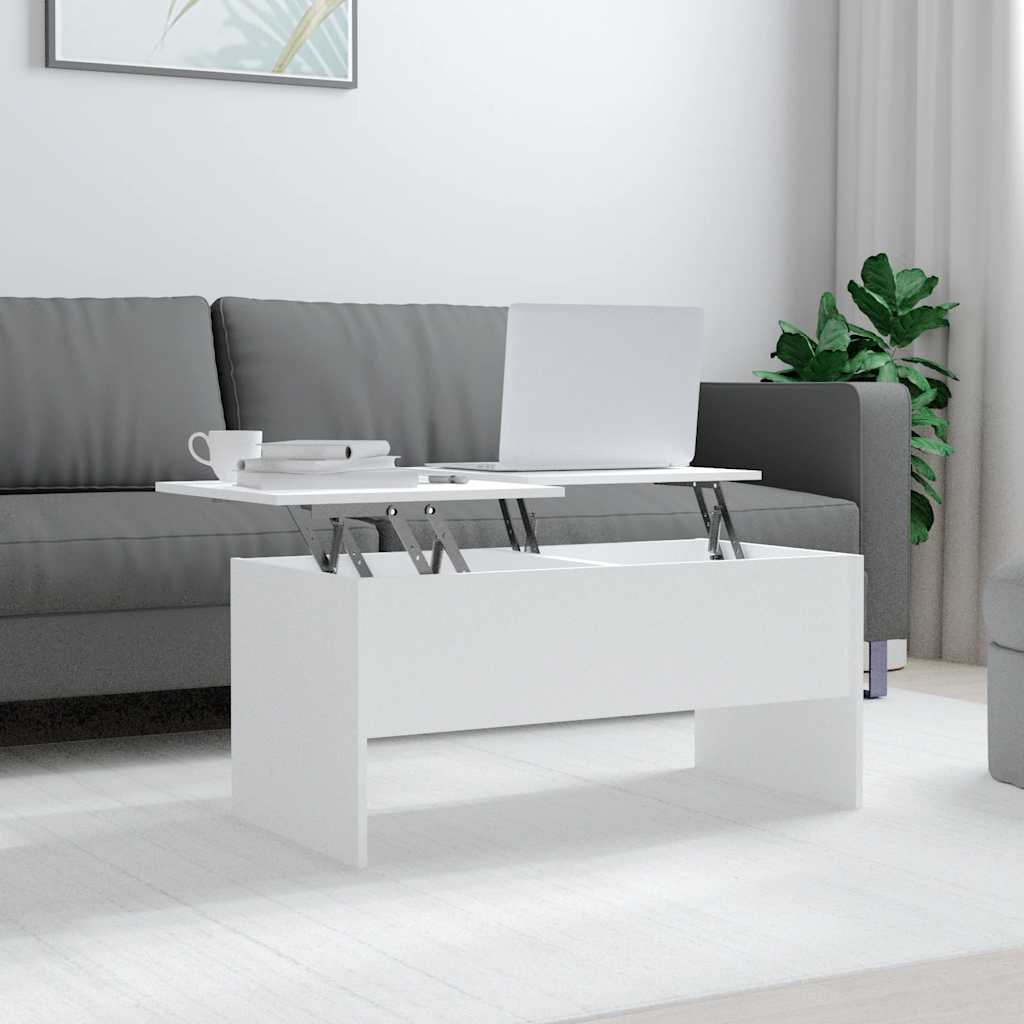 JUNG Vida Couchtisch Weiß 102x50,5x46,5 cm Holzwerkstoff